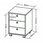 Gaveteiro 3 Gavetas Com Rodinhas New  Grafito/branco