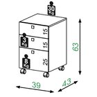 Gaveteiro 3 Gavetas com Rodízios 100% MDF  - Dalla Costa