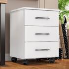 Gaveteiro 3 Gavetas Com Rodízios Alane Branco Velluto