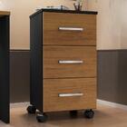 Gaveteiro 3 Gavetas Com Rodízios Callie Preto Freijó