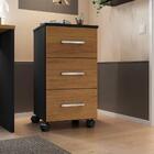 Gaveteiro 3 Gavetas Com Rodízios Callie Preto Freijó