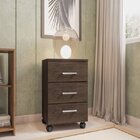 Gaveteiro 3 Gavetas Com Rodízios Montreal Móveis Leão Avelã T