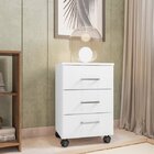 Gaveteiro 3 Gavetas Com Rodízios Montreal Móveis Leão Branco