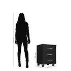 Gaveteiro 3 Gavetas Com Rodízios Montreal Móveis Leão Preto V