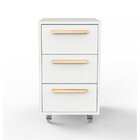 Gaveteiro 3 Gavetas Com Rodízios Pine Espresso Móveis Branco