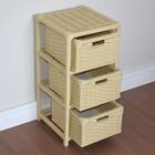 Gaveteiro 3 Gavetas Fibra Sintética 30x30x60 Palha Bege