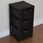 Gaveteiro 3 Gavetas Fibra Sintética 30x30x60 Preto