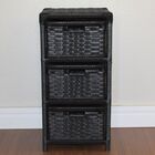 Gaveteiro 3 Gavetas Fibra Sintética 30x30x60 Preto