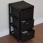 Gaveteiro 3 Gavetas Fibra Sintética 30x30x60 Preto