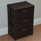 Gaveteiro 3 Gavetas Fibra Sintética 38x28x57 Argila Marrom Es