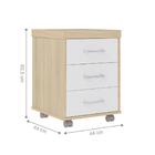 Gaveteiro 3 Gavetas Manchester Carvalho Branco