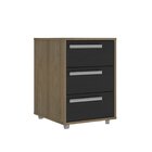 Gaveteiro 3 Gavetas Office Espresso Móveis Avelã Tx/onix Tx