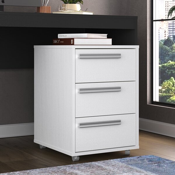 Gaveteiro 3 Gavetas Office Espresso Móveis Branco Tx/branco Tx