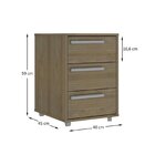 Gaveteiro 3 Gavetas Office Espresso Móveis Nogal