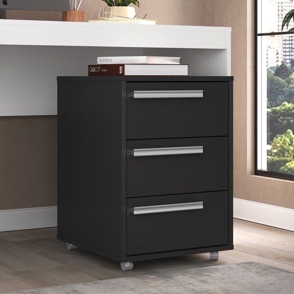 Gaveteiro 3 Gavetas Office Espresso Móveis Ônix Tx
