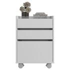 Gaveteiro 3 Gavetas Para Escritório Branco Meta Caemmun