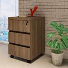 Gaveteiro 3 Gavetas Southampton Nogal Preto