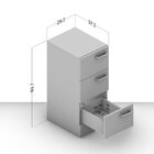 Gaveteiro 3 Gavetas Zurique Politorno Castanho