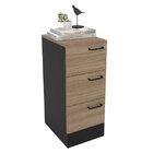 Gaveteiro 3 Gavetas Zurique Politorno Preto/castanho