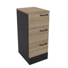 Gaveteiro 3 Gavetas Zurique Politorno Preto/castanho