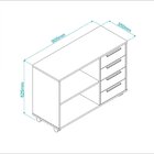 Gaveteiro 4 Gavetas 1 Nicho Office  Branco