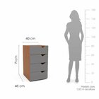 Gaveteiro 4 Gavetas 71cm X 40cm Porto Cinza / Freijó