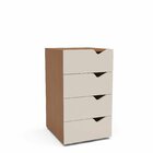 Gaveteiro 4 Gavetas 71cm X 40cm Porto Creme/freijó