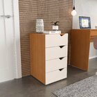 Gaveteiro 4 Gavetas 71cm X 40cm Porto Creme/freijó