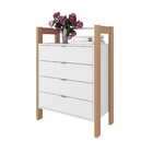 Gaveteiro 4 Gavetas Az1012  Amêndoa/branco