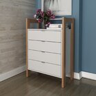 Gaveteiro 4 Gavetas Az1012  Amêndoa/branco