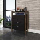 Gaveteiro 4 Gavetas Az1012 Tecno Mobili Preto E Nogal