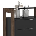 Gaveteiro 4 Gavetas Az1012 Tecno Mobili Preto E Nogal