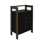 Gaveteiro 4 Gavetas Az1012 Tecno Mobili Preto E Nogal