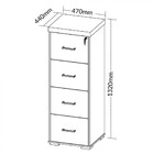 Gaveteiro 4 Gavetas Charuto/preto 006105 - Artany