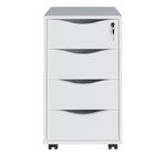 Gaveteiro 4 Gavetas Com Chave E Rodízios Pit Branco