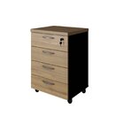 Gaveteiro 4 Gavetas Com Chave Espresso Móveis Amadeirado/preto