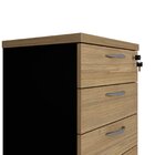 Gaveteiro 4 Gavetas Com Chave Espresso Móveis Amadeirado/preto