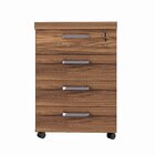 Gaveteiro 4 Gavetas Com Chave Espresso Móveis Marrom/preto