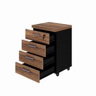 Gaveteiro 4 Gavetas Com Chave Espresso Móveis Marrom/preto