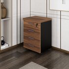 Gaveteiro 4 Gavetas Com Chave Espresso Móveis Marrom/preto