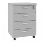 Gaveteiro 4 Gavetas Com Chave Web30 Espresso Móveis Cinza