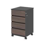 Gaveteiro 4 Gavetas Com Escrivaninha Nauru Freijo Preto