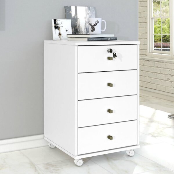 Gaveteiro 4 Gavetas Com Rodízios Intelectual Plus Zanzini