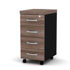 Gaveteiro 4 Gavetas Com Rodízios Pe40