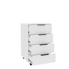 Gaveteiro 4 Gavetas Com Rodízios Politorno Acruz Branco