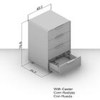 Gaveteiro 4 Gavetas Com Rodízios Politorno Acruz Branco
