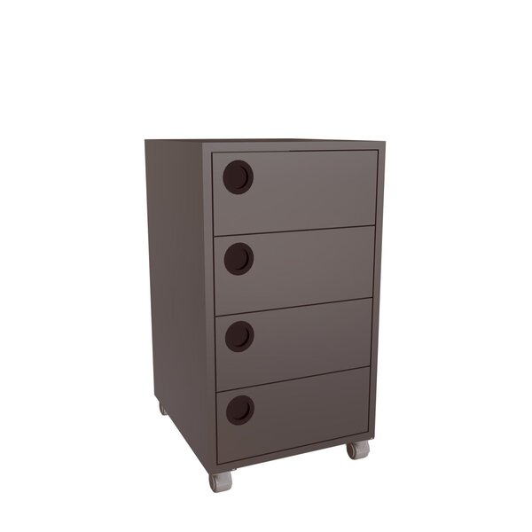 Gaveteiro 4 Gavetas Com Rodízios Ruan Grafite