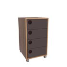 Gaveteiro 4 Gavetas Com Rodízios Ruan Mel/grafite