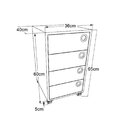 Gaveteiro 4 Gavetas Com Rodízios Ruan Mel/grafite