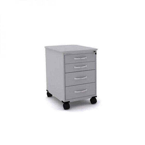 Gaveteiro 4 Gavetas E Rodízios Maxxi   Cinza